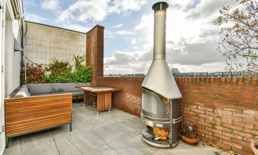 Balcony of a beautiful house in the daytime