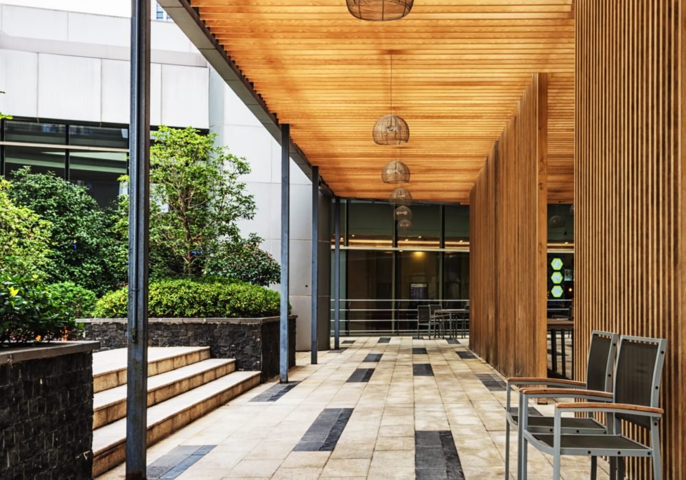 exterior of modern buildings